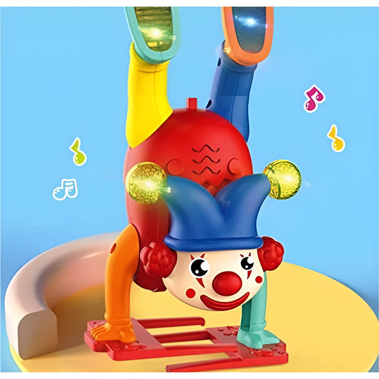 Electric Upside-Down Dancing Clown Toy with Music & Flashing Lights – Battery Operated, Multicolor, Fun Interactive Gift for Kids Above 3 Years