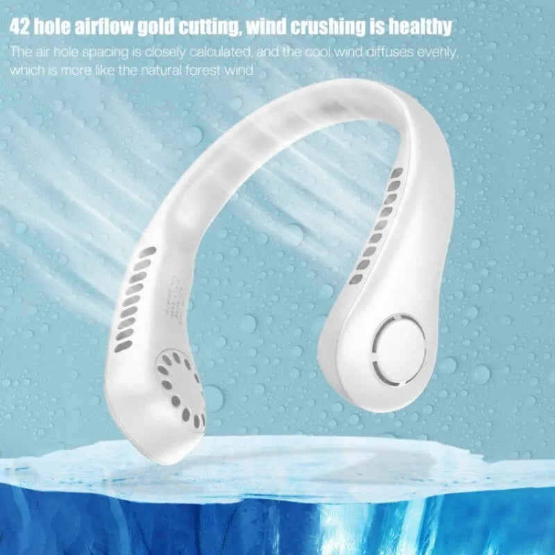 Mini Neck Portable No Bladeless Hanging Neck Rechargeable Air Cooler