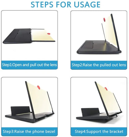 F3 Mobile Screen Magnifier | Enlarged Mobile Screen Amplifier Large Screen Eyes Protection | Size 8 Inch (Random color)