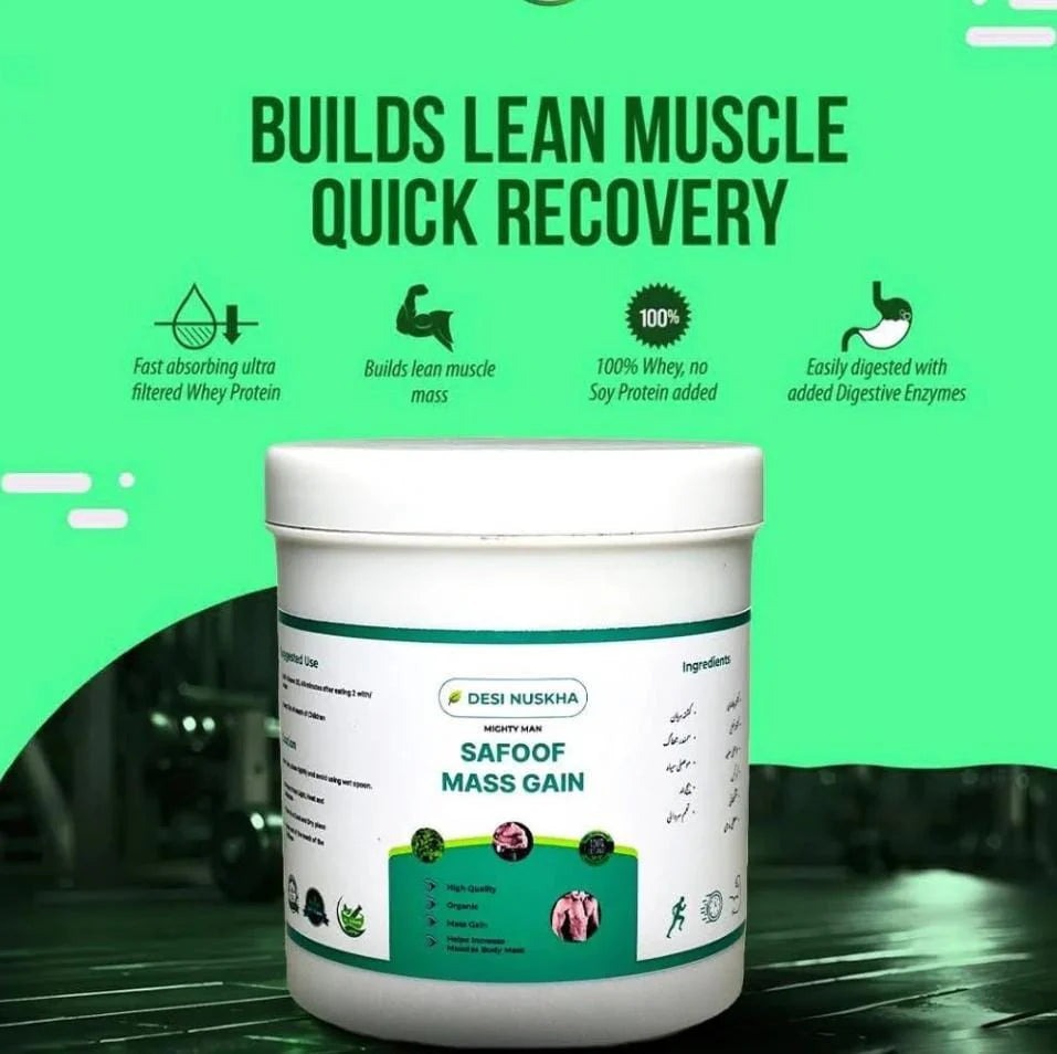 Safoof Mass Gain Herbal Weight Gain Powder Natural Body Mass Support Formula