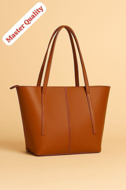 Women’s Leather Tote Bag With Zipper Pocket Master Quality Stylish And Durable Fashion Accessory