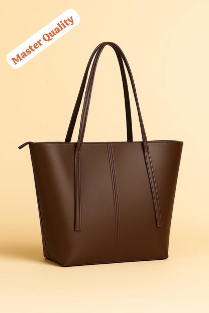 Women’s Leather Tote Bag With Zipper Pocket Master Quality Stylish And Durable Fashion Accessory