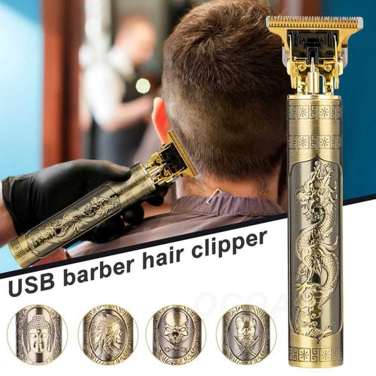 Vintage T9 Professional Metal Body Hair Trimmer – Cordless Rechargeable Electric Beard Shaver & Detail Hair Clipper Kit for Men