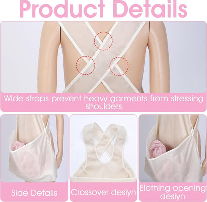 Laundry Bag Apron With Pocket Durable Fabric Storage Organizer Apron Size 21x22 Cm Pocket Size 22x14 Cm