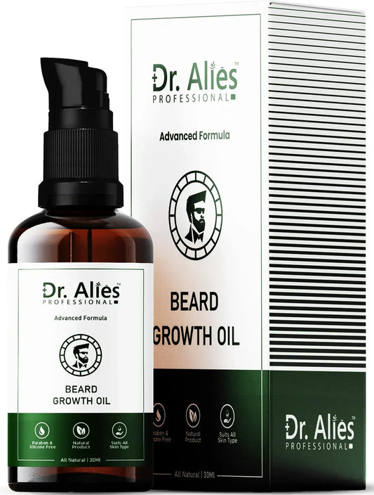 Dr Alies Professional Beard Growth Oil Natural Chemical Free Blend For Thicker Stronger Beard Growth | 30ml