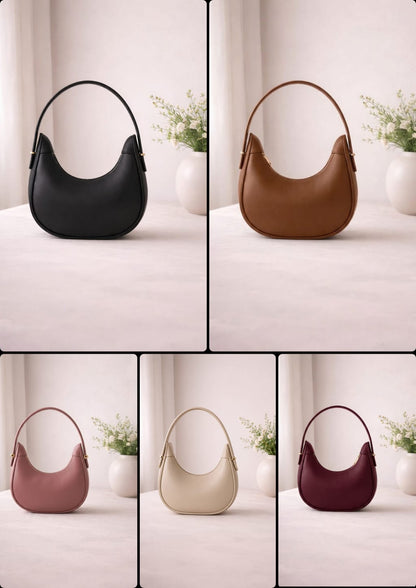 Half Moon Shoulder Bag Minimalist Elegant Handbag for Women