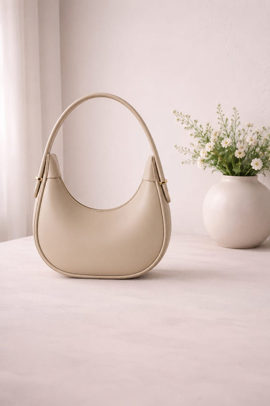 Half Moon Shoulder Bag Minimalist Elegant Handbag for Women