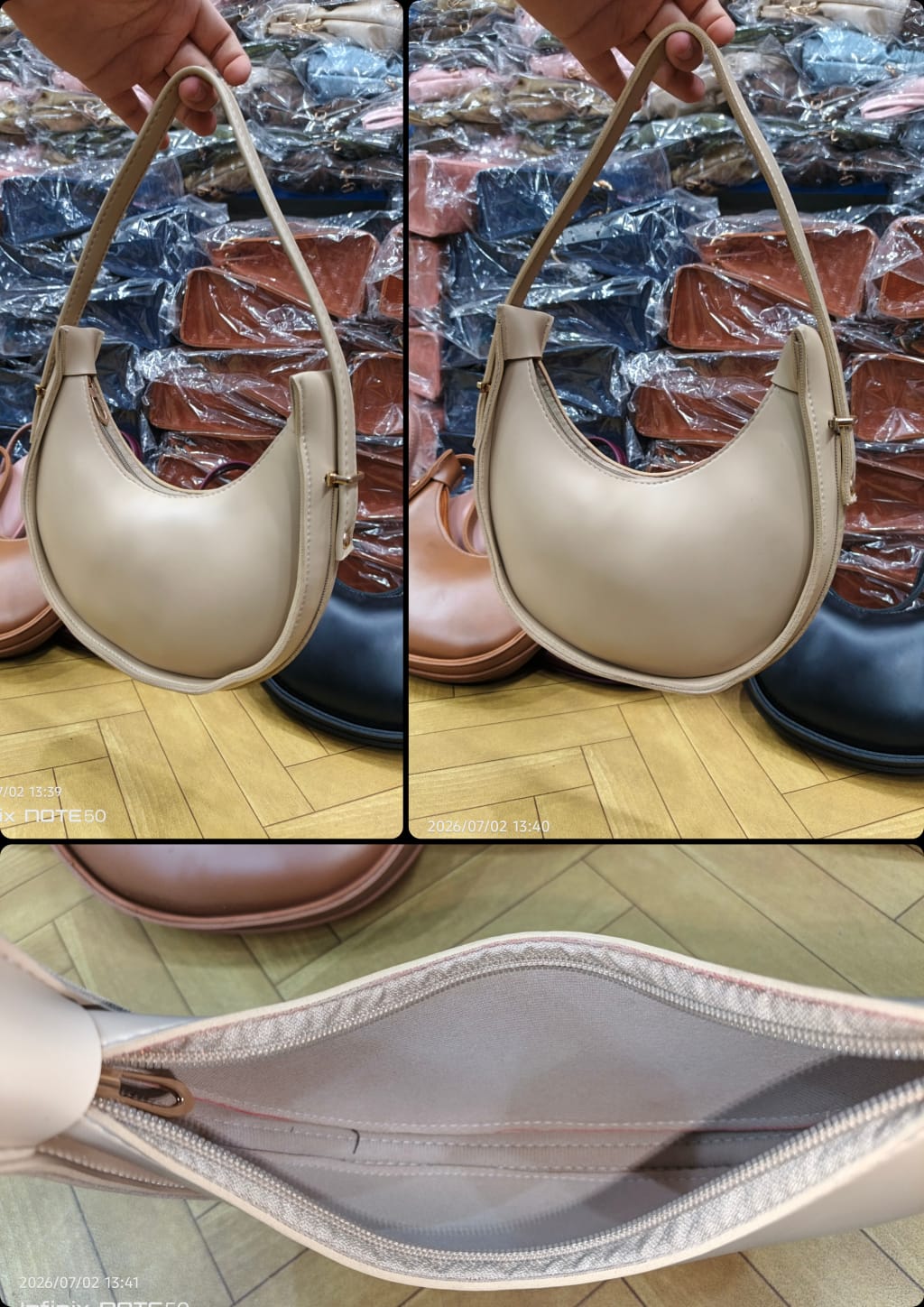 Half Moon Shoulder Bag Minimalist Elegant Handbag for Women