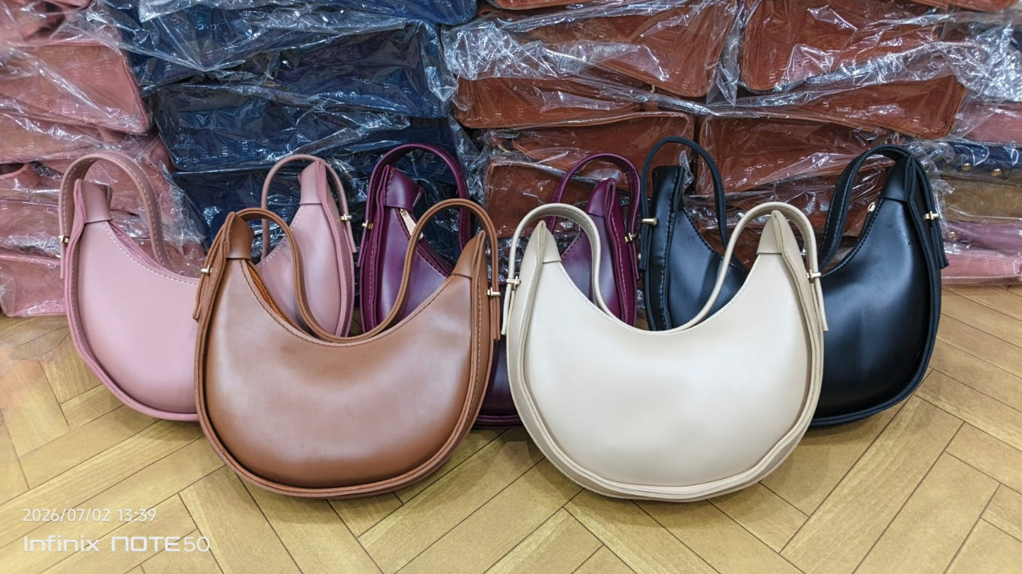 Half Moon Shoulder Bag Minimalist Elegant Handbag for Women