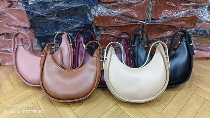 Half Moon Shoulder Bag Minimalist Elegant Handbag for Women
