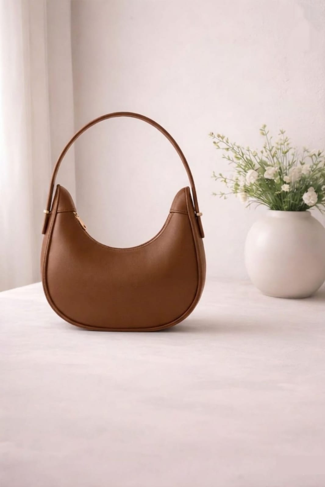 Half Moon Shoulder Bag Minimalist Elegant Handbag for Women