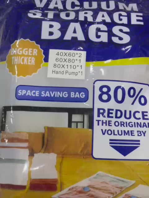 5Pcs Vacuum Seal Storage Bags With Pump | Travel Household Space Saver Storage Bag | Vacuum Bags