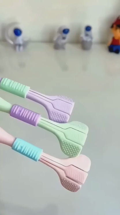 Three-Sided Ultra Soft Bristle Toothbrush – Gentle Oral Care Safety Teeth Cleaning Brush | Pack of 2